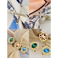 [READY STOCK] Premium Quality Rhinestones Peals Brooch Pin Tudung Muslima Hijab Pin Kerongsang Tudun