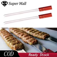 2PCS 40cm Stainless Steel Bold Wide Grilling BBQ Tools Wooden Handle BBQ Stick Long Stick Barbecue F