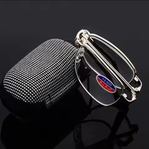 1Pc Design Reading Glasses Men Women Folding Spectacles Spectacles Frame TR Glasses with Case New+1.