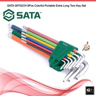 SATA 9Pcs Colorful Portable Extra Long Torx Key Set 09702CH