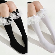 Lolita Socks Lace Ballet Style Lace Bow Socks Calf Socks Asian Culture lolita Socks
