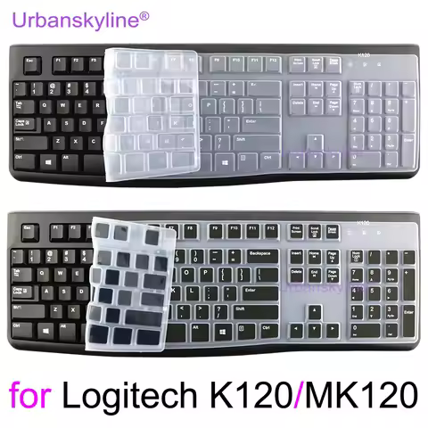 K120 MK120 Keyboard Cover for Logitech K120 MK120 Silicone Protector Skin Case Film Slim Transparent