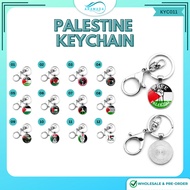 ARAMADA KYC011🔥Stainless Steel Metal Keychain PALESTINE FLAG PALESTIN PENYANGKUT KUNCI