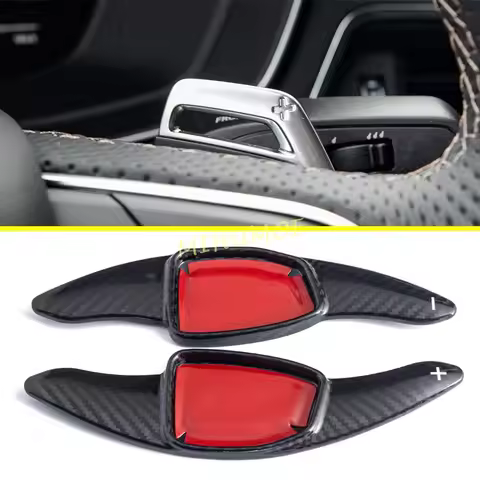 Genuine Carbon Fiber Car Steering Wheel Shift Paddles Shifter Extensions For Audi RS3 RS4 RS5 RS6 RS