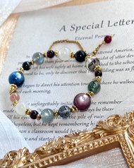 愛情靈藥水晶手鍊 - 18K金醫療鋼/藍晶石/紫鋰雲母/紅幽靈/月光石