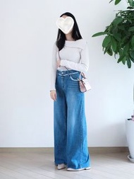 Gori 𝓛𝓪𝓬𝓮 花邊闊筒牛仔褲