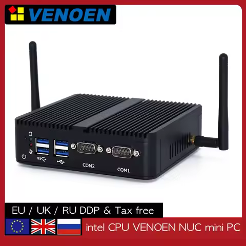 Intel i7 10610U Fanless Mini PC Celeron J6412 Dual Gigabit NIC 2x RS232 HDMI VGA 4xUSB WiFi 4G Win10