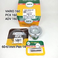Piston Kit NPP Vario 160 Pcx 160 Adv 160 K0S K1Z 60 61 mm Pen 14 NPP Brand