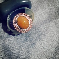 Cincin Opal Berlian Asli ikat Rose gold size 14