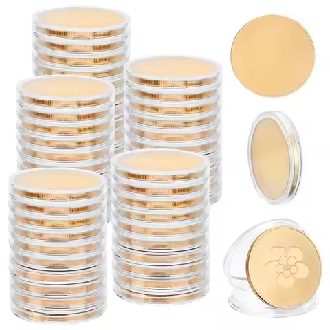 50 PCS Blank Coin Engraving Blanks Coin Metal Stamping Blank Coin 40 Mm/1.57 Inch Round Tags Threade