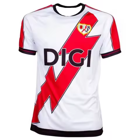 New Rayo Vallecano Home Shirt Adults T-Shirt Y2K Street Style Quick Dry Training Fitness Top Casual 