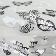 36 Pcs 3D Butterfly Stickers Black White Vivid Design House DIY Wall Decoration Windows Decor Baby Nursery Art Decals Wall Stickers