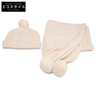 路易威登 [成色極佳/國內正品] 401910 Monogram 羊絨/貂皮圍巾及針織帽 [二手]