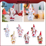 [SONONIA] Santa Claus Christmas Figurines Standing Santa Figure Indoor Outdoor Xmas Collectible Home
