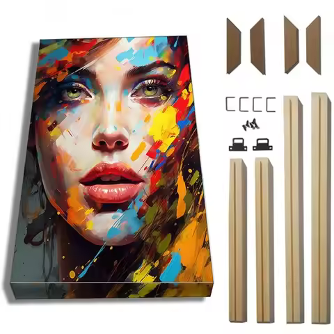 Dropshipping Wooded Photo Frame DIY Wood Painting Frame for Photos on The Wall, 50x70 60x80 CM,Room