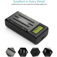Powerowl Universal Battery Charger with LCD Large Screen (Recharge Pro, 3 Data Visualizations), for 