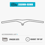 ที่เพิ่มขึ้นของที่จับคาร์บอนแบบรวมในบาร์จับโหน MTB 800มม.-7องศา XC มือจับรูปชิ้นเดียวอุปกรณ์รถจักรยา