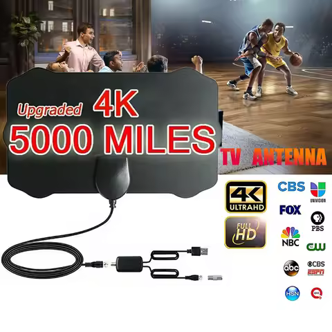 2024 New 4K 8K Indoor Digital TV Antenna HD HDTV Antena DVB-T/T2 DVBT2 Cable TV Antena 5000Miles UHF