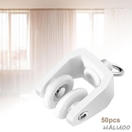 [Haluoo] 50x Curtain Track Gliders Shower Wheel Roller Curtain Rail Track Pulley