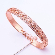 Russia 585 Purple Gold Plated 14K Color Gold Rose Gold Ladies Fashion Fortune Flower Bracelet