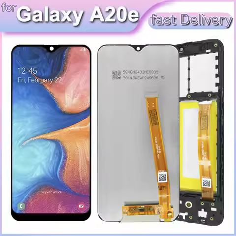 Tested LCD for Samsung Galaxy A20e Touch Screen Display Digitizer Assembly A202F A202K with Frame fo
