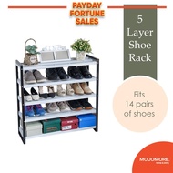 MOJOMORE Rak Kasut Bertingkat Stainless Steel Shoe Rack Shoes Cabinet Organizer Shelf Flower  鞋架
