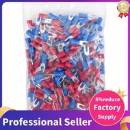 200pcs 16-14 AWG Red Blue Wire Connector Insulated Fork Terminal #4
