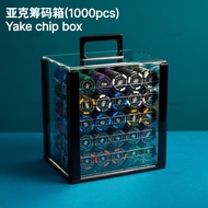 1000pcs transparent Texas Poker Chip Box Acrylic Poker Chip Carrier w/ Tray