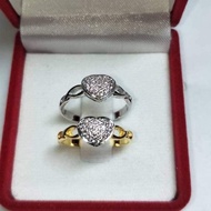 Heart-Shaped Pollen Diamond Ring Real Gold.