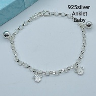 Ready stock**(S1494)kids925 silver anklet Gelang kaki budak