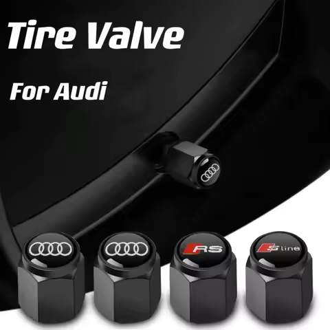 4Pcs Car Styling 3D Aluminum Metal Car Wheel Tire Air Valve Caps Cover For Audi A3 A4 b6 b8 b7 A6 A8