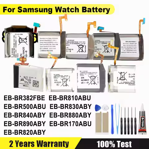 New Battery For Samsung Galaxy Gear Active 2 3 4 S4 Buds Classic Plus 40mm 44mm 46mm SM-R382 SM-R500