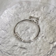 【日本直送 名牌中古包】Christian Dior 克裡斯汀‧迪奧 手鍊 銀色 DIOR Logo vintage 舊款 fim3z7