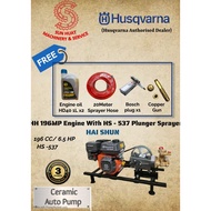 Husqvarna Engine HH196MP 6.5HP With Plunger Pump Taiwan HS537(Auto) Or HS534(Manual)