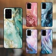 Oppo A94 phone case with black border and Marble pattern