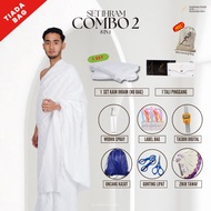 AL-BAHR Set Combo 2 (8in1) Kain Ihram 100% Cotton + Tali Pinggang + Aksesori - TIADA BAG - Hajiumrah