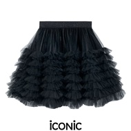 iCONiC ALONSO SKIRT #203330 กระโปรงสั้น ผ้าทูลล์ แต่งระบาย ผ้าตาข่าย กระโปรงลูกไม้ กระโปรงบาน กระโปร