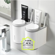 Genuine ECOCO Wall Mounted Cup and Toothbrush Holder