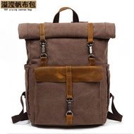 Canvas Outdoor Travel Backpack Cross-Border Double Shoulder Computer Bag Backpack Retro Source Men's