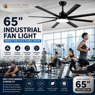 65 inch industrial ceiling fan DC large kipas siling heavy duty remote control 8 blade