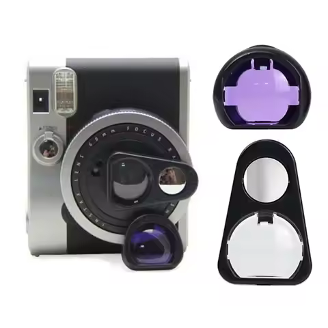 For Fujifilm Mini 90 Selfie Lens+Purple Filter Set Camera Selfie Lens Color Changing Filter for Inst