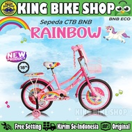 Sepeda Mini Anak Perempuan BNB RAINBOW Ukuran 12 16 18 Inch Keranjang 