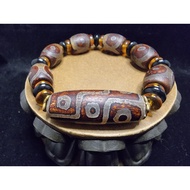MATA Tibetan 9-Eye DZI Stone 38mm E1259