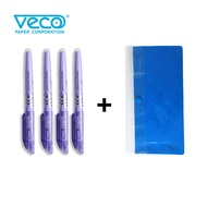Pilot Frixion Light Highlighters Erasable (all same color) 4pcs & 1 free Veco plastic envelope w/col