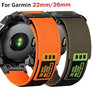 22mm 26mm For Garmin Nylon Loop Strap 5 Plus 6Pro 7Pro Quick Fit Wristband Watch Band Fenix7XPro 5XP