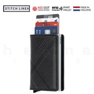 SECRID - RFID智能防盜真皮銀包 - Slim wallet - Stitch Linea 黑色 (銀鋁) [平行進口]