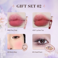 Flower Knows Strawberry Rococo Series Makeup Gift Set include Lipstick lip gloss Blush Eye shadow