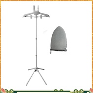 Garment Steamer Stand with Two Clips and Ironing Gloves for Clothes, Foldable Adjustable Steamer Rac