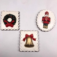 Refrigerator Magnetic Paste Christmas Jingling Bell Santa Claus Christmas Tree Three-Dimensional3DResin Refrigerator Magnet Christmas Gift Magnetic Sticker Hand Gift Refrigerator Sticker Gift