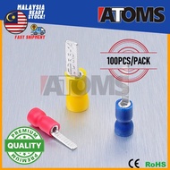 100pcs ATOMS DBF Insulated Blade Terminal Flat Pin Lug Copper Lug Cable Lug DBF Terminal connector